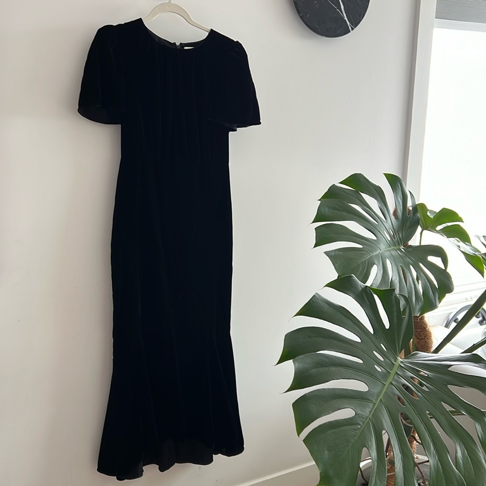 Rhode Arabella Velvet Dress - Black Size 4